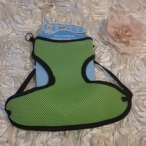 Dog Harness Green And Black Adjustable Harness - Small / Med